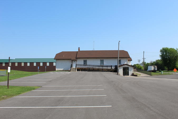 Town Hall parking lot and outside